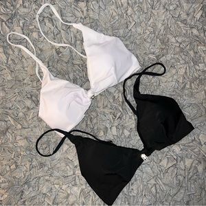 Black & White triangle know detail bikini top